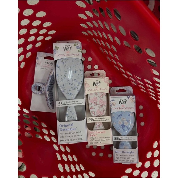 NIB LoveShackFancy Wet Original Detangler Round Brush in English Ivy Blue. - Picture 13 of 14